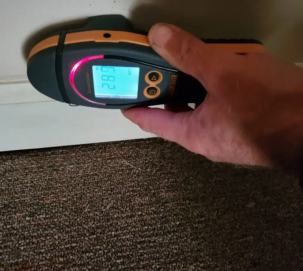 Moisture detection at baseboard during Sewage Cleanup & Sanitation in Salem Lakes