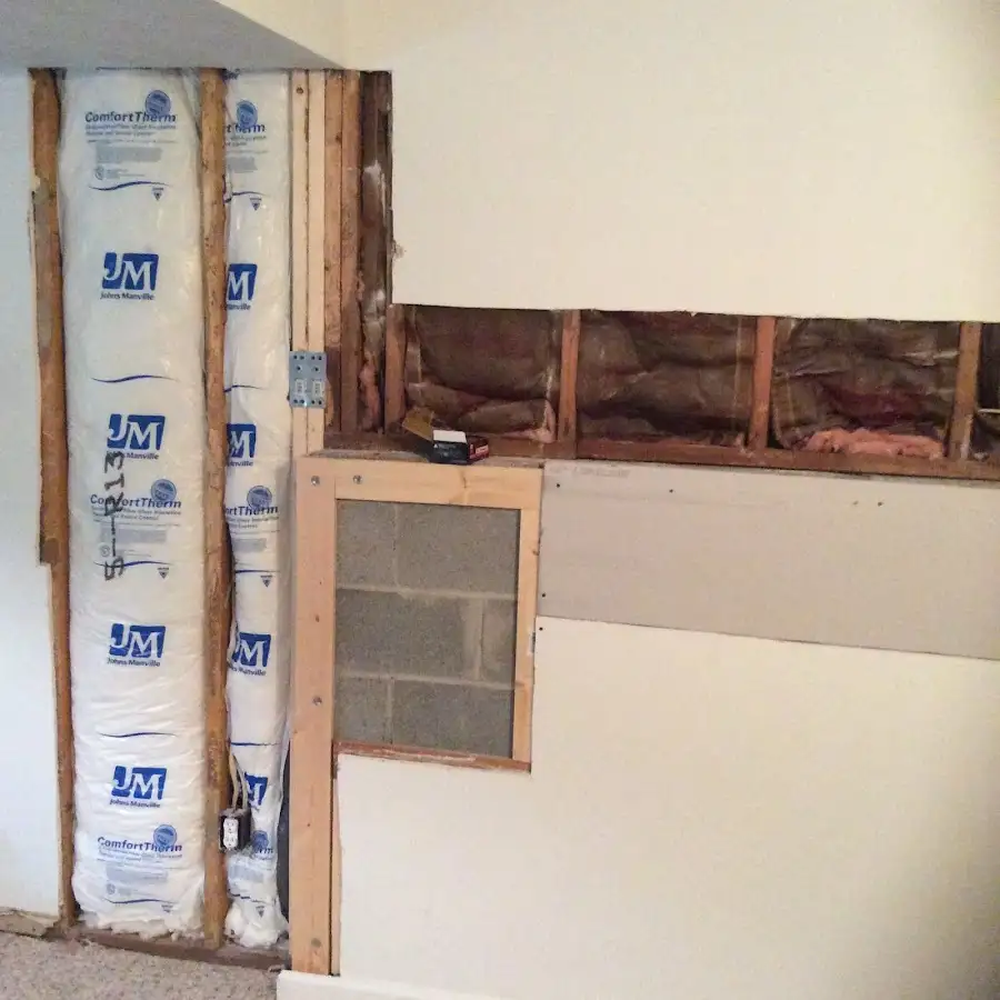 Wall insulation replacement during Basement Flood Cleanup in Salem Lakes